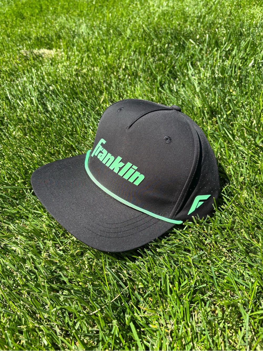 Franklin Black & Mint Green Performance Baseball Cap